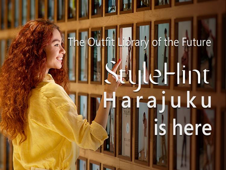 The concept is 'The Outfit Library of the Future'. StyleHint Harajuku is here