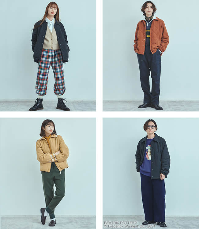 #uniqlojwanderson21fw 240枚のディスプレイにスタッフ・インフルエンサーによる、UNIQLO and JW ANDERSONの着こなしスナップが並びます。